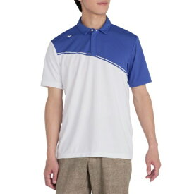 mizuno｜ミズノ メンズ アイスタッチソーラーカット半袖共衿ジップアップシャツ【驚着極涼】 ロイヤルブルー×ホワイト E2MAC001 [メンズ /XLサイズ]【返品交換不可】