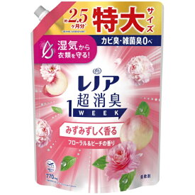 P&G｜ピーアンドジー レノア超消臭1weekみずみずしく香るフローラル&ピーチの香り詰替特大770ml