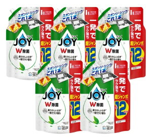 P&G|ピーアンドジー 【ケース販売】除菌ジョイコンパクト 緑茶の香り 詰替超ジャンボサイズ1550ml×5