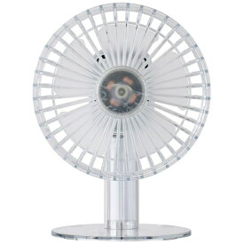 Life on Products｜ライフオンプロダクツ クリアデスクファン 首振り機能付 ホワイト LCAF029-WH