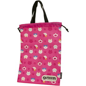 OUTDOOR PRODUCTS｜アウトドアプロダクツ シューズケース キッズ 軽量 80g 保育園 幼稚園 小学校 習い事 上履き入れ 入園 入学 ピンク ODP-0024-PK