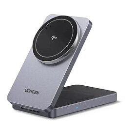 UGREEN｜ユーグリーン UGREEN 2-in-1 マグネットワイヤレス充電器 45023 グレー UGR-OT-000037 [ワイヤレスのみ]