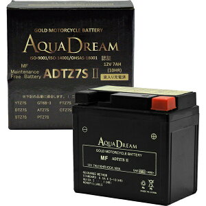 AQUA DREAM�b�A�N�A�h���[�� �o�C�N�p�o�b�e���[ GOLD Motorcycle Battery (��Ȍ݊��o�b�e���[�FYTZ7S/YTZ6/FTZ7S/TTZ7SL)) �t���[�d�ς� ADTZ7SII �y���[�J�[�����E��������s�E���Ԏw��E�ԕi�s�z
