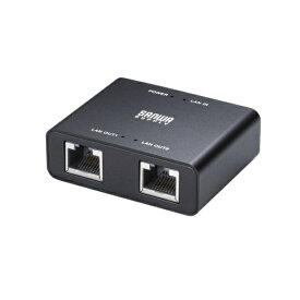 サンワサプライ｜SANWA SUPPLY LAN分配器 [1入力・2出力 /USB-Aオス給電] ブラック LAN-GIGAC302BK