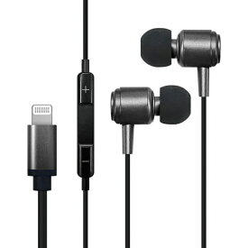 LUCILLA｜ルシーラ カナル型　Lightningイヤホン アルミブラック HPLGLU003BK [ライトニング端子]