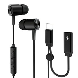 LUCILLA｜ルシーラ 充電しながら使える カナル型 Type-Cイヤホン ブラック HPCTCLU01BK [USB]