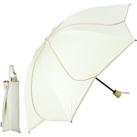 KIZAWA｜キザワ 花びらデザイン折りたたみ日傘 sakasa ameri オフ×ベージュ M55HB-063PO-off-beige [晴雨兼用傘 /55cm]