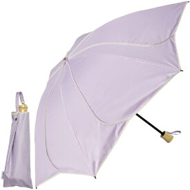 KIZAWA｜キザワ 花びらデザイン折りたたみ日傘 sakasa ameri ラベンダー×オフ M55HB-063PO-Lavender-off [晴雨兼用傘 /55cm]