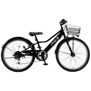 【エントリーで最大全額ポイント還元|11/5迄】 ジープ|Jeep 24型 子供用自転車 Jeepオートライトジュニアサイクル(外装6段変速) Black JE-24S2025年モデル【キャンセル・返品不可】 【代金引換配