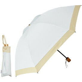 KIZAWA｜キザワ 折りたたみ傘 逆さ式日傘シルキーラックス sakasa glare バイカラー ホワイト×ベージュ S011-M55O-off-beige [日傘 /50cm]