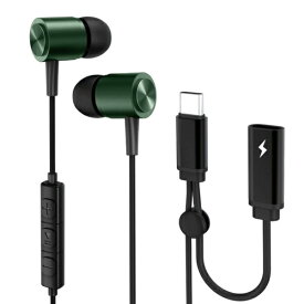 AxelTech｜アクセルテック ヘッドセット USB-Cメス給電 グリーン AXHPCC01GR [USB-C /両耳 /イヤホンタイプ]