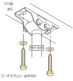 川口技研｜KAWAGUCHI GIKEN 屋外物干用 木下地ジカ付パーツ 1袋 ホスクリーン ステンレス生地 HP-15