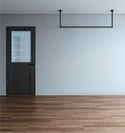 川口技研｜KAWAGUCHI GIKEN 固定式室内物干 BAR型 1組 ホスクリーン ブラック BAR1-6009-BK