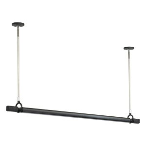 川口技研|KAWAGUCHI GIKEN 室内用天井付スポット型物干 QSC型 竿セット 1組 ホスクリーン ブラック QSCL-15-BK