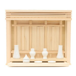 【エントリーで最大全額ポイント還元|11/5迄】 静岡木工|SHIZUOKAMOKKO 神棚セット 箱宮 神楽 神具セット付き 神具用引出しあり 神棚の里