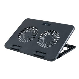 ナカバヤシ｜Nakabayashi ノートパソコンクーラースタンド [11〜15.6インチ /USB-A接続] USB-Aハブ搭載 2WAY2FANスタンダード ブラック NSF-09BK