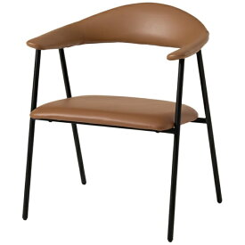 萩原｜HAGIHARA アームチェア PU合成皮革/ブラウン【キャンセル・返品不可】