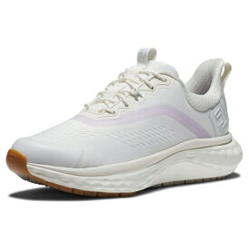 フットジョイ｜FootJoy レディース ゴルフシューズ クオンタム Laced クリーム×パープル 97816 [レディース /23.0cm /幅:Wide(3E相当)]