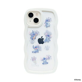 HAMEE｜ハミィ [iPhone 15/14/13専用]ディズニーキャラクター うねうねケース ホワイト/スティッチ/総柄 661-990506