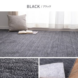 【エントリーで最大2万ポイント当たる｜8/23まで】 萩原｜HAGIHARA ペットにやさしい平織カーペット ラウム 本間6帖（約286×382cm） ブラック