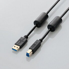 エレコム｜ELECOM 3.0m USB3.0ケーブル 【A】⇔【B】 [フェライトコア付タイプ]　（ブラック）　USB3-BF30BK【rb_ cable_cpn】