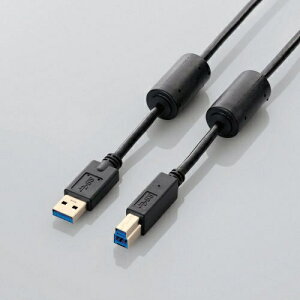 ELECOM�b�G���R�� 3.0m USB3.0�P�[�u�� �yA�z�́yB�z [�t�F���C�g�R�A�t�^�C�v]�@�i�u���b�N�j�@USB3-BF30BK�yrb_ cable_cpn�z