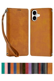 shizukawill｜シズカウィル iPhone 16 Plus 手帳型 ケース カバー 本革調 レザーケース ライトブラウン APIP16MLBR