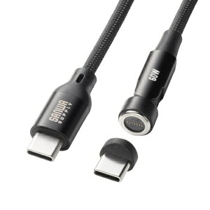 �T�����T�v���C�bSANWA SUPPLY USB-C �� USB-C�P�[�u�� [�[�d /�]�� /1.0m /PD60W /USB2.0] �}�O�l�b�g�E���� KU-CCP60MG10BK [USB-C �� USB-C]