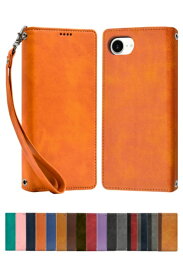 shizukawill｜シズカウィル iPhone16e 手帳型 ケース カバー 本革調 レザーケース オレンジ APIPSE4ORANGE