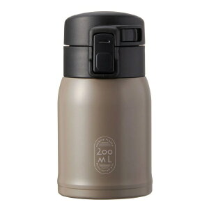 LIV PLUS|リブプラス マグボトル ワンタッチ 200ml 保冷 保温 真空二重構造 ステンレスカフェボトル ブラウン