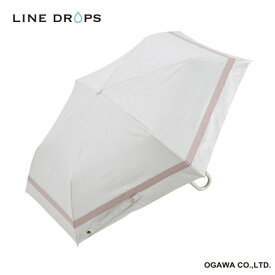 小川｜Ogawa 折りたたみ傘 グログランリボン LINEDROPS ホワイト 25LD-UGR-1M [晴雨兼用傘 /レディース /50cm]