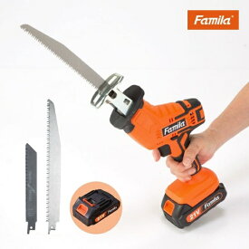 ファミリー・ライフ｜Family-life ファミラ 充電式コードレス電動ノコギリ6点セット 替え刃2枚 予備バッテリー付き