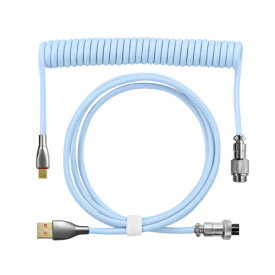FREEDOM｜フリーダム Type-Cカスタムコイルケーブル 1.8m ライトブルー [USB-A ⇔ USB-C]
