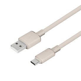 OWLTECH｜オウルテック Mignonne シースルーケーブル Type-A to Type-C 1.2m マッシュルームベージュ OWL-CBS1MINAC12-BE [USB-A ⇔ USB-C]