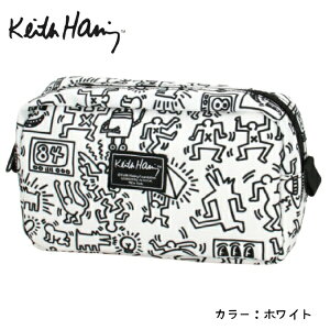 キースへリング キースへリング ボックスポーチ 化粧ポーチ ポーチ 小物入れ Travel Line ホワイト 15800-002