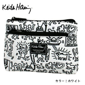 キースへリング キースへリング フラットポーチ 化粧ポーチ ポーチ 小物入れ Travel Line ホワイト 15801-002