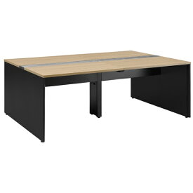 カグクロ｜KAGUKURO フリーアドレス用デスク PLDシリーズ（W2000×D1400×H720mm） ブラック×ウッドグレイン【キャンセル・返品不可】