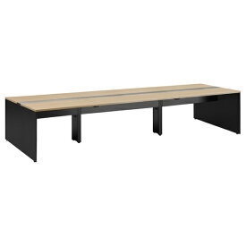 カグクロ｜KAGUKURO フリーアドレス用デスク PLDシリーズ（W3600×D1400×H720mm） ブラック×ウッドグレイン【キャンセル・返品不可】