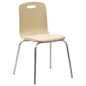 カグクロ｜KAGUKURO ラウンドプライウッドチェア 座パット付き（W501×D488×H802mm） ナチュラル×ベージュ【キャンセル・返品不可】