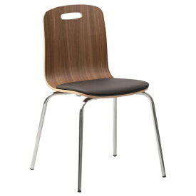 カグクロ｜KAGUKURO ラウンドプライウッドチェア 座パット付き（W501×D488×H802mm） ブラウン×ダークブラウン