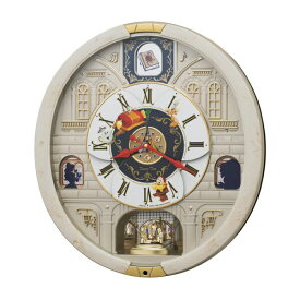 【エントリー2倍｜対象ユーザー限定 12/15まで】 SEIKO｜セイコー からくり時計 美女と野獣 【Disney Time（ディズニータイム）】 アイボリーマーブル模様 FW591A