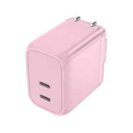 FREEDOM｜フリーダム USB TYPE-C×2ポート 急速AC充電器 GaN IC採用 PD-PPS規格対応 最大出力45W パステルピンク FUSB-ACG452CPK [2ポート /USB Power Delivery対応 /GaN(窒化ガリウム) 採用]