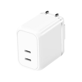 FREEDOM｜フリーダム USB TYPE-C×2ポート 急速AC充電器 GaN IC採用 PD-PPS規格対応 最大出力45W クラシックホワイト FUSB-ACG452CW [2ポート /USB Power Delivery対応 /GaN(窒化ガリウム) 採用]