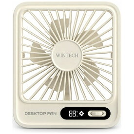 WINTECH｜ウィンテック ポータブルデスクトップファン 充電池内蔵 サンドベージュ DF-253SQSB