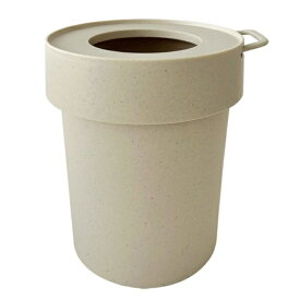 八幡化成｜Hachiman-kasei ゴミ箱 L 10L 丸型 ゴミ袋が見えない タップトラッシュ グレージュ 124678