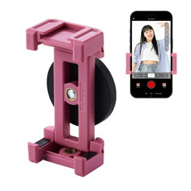 ELECOM｜エレコム マグネット スマホスタンド スマホホルダー 壁 固定 強力磁石 360度回転 &lt; 自撮り / 動画撮影 &gt; 折り畳み式 薄型 1/4ネジ対応 収納ケース付き 【 4~6.9インチ iPhone Android スマホ 対応 】 ピンク P-DSCMPMWPN