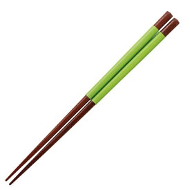 イシダ｜ISHIDA 箸 23cm シリコン 木製 天然木 漆 グリーン