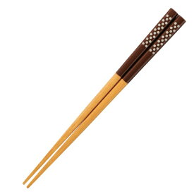 イシダ｜ISHIDA 箸 18cm ランチタイム ドットミニ 子供用 先角 木製 天然木 ブラウン
