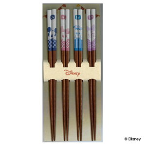 イシダ|ISHIDA 箸 4膳入り 23cm ディズニー 和フェイス 木製