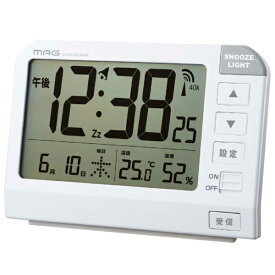 MAG｜マグ 特大画面サイズの電波目覚まし時計　ホーネット T-767 WH-Z [デジタル /電波自動受信機能有]